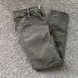 Hudson Collin Skinny Crop Jeans in Olive, Size 29
